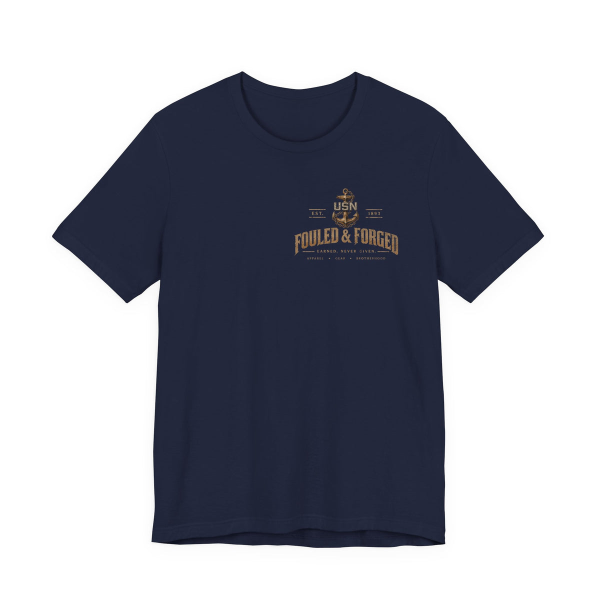 USN Chiefs T-Shirt — "Calm Seas Don't Forge Chiefs" Navy Veteran Tee