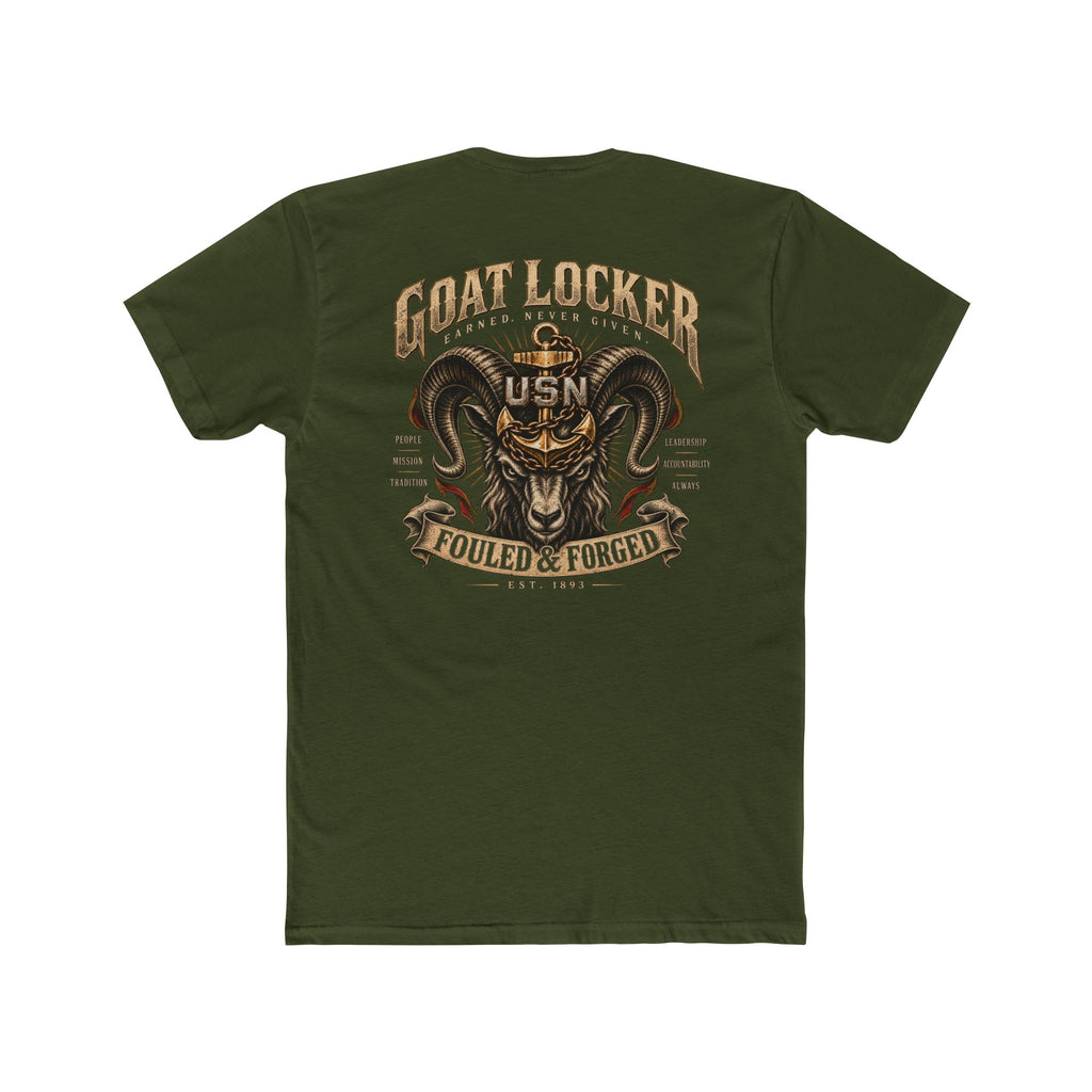 Goat Locker USN T-Shirt — Navy Devil Ram Graphic "Goat Locker" Tee