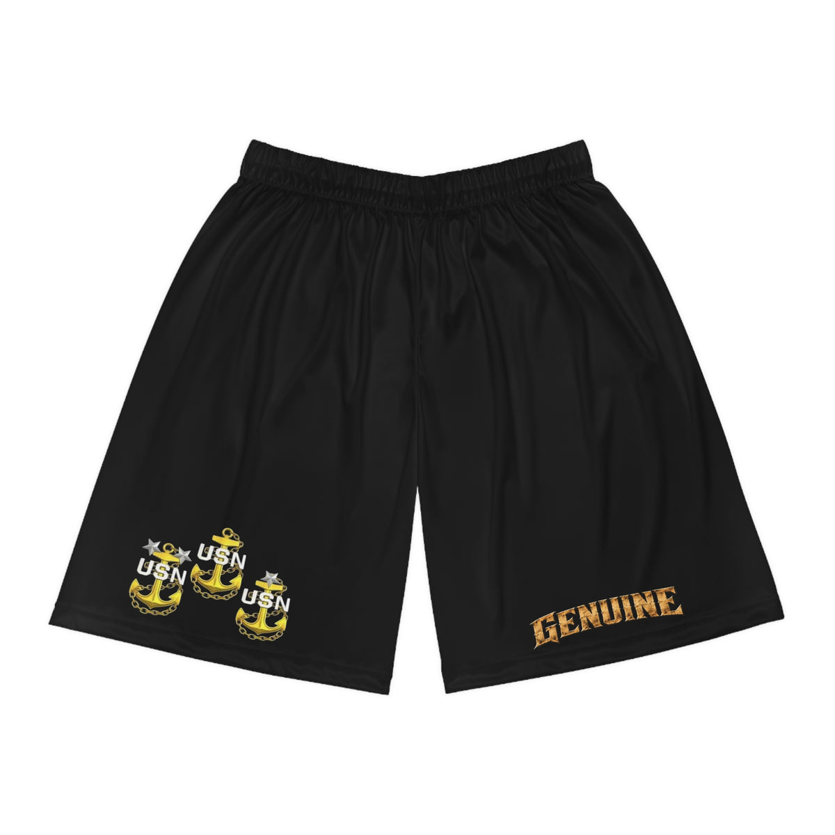 Genuine USN Anchor Basketball Shorts — Military-Inspired Athletic AOP Shorts