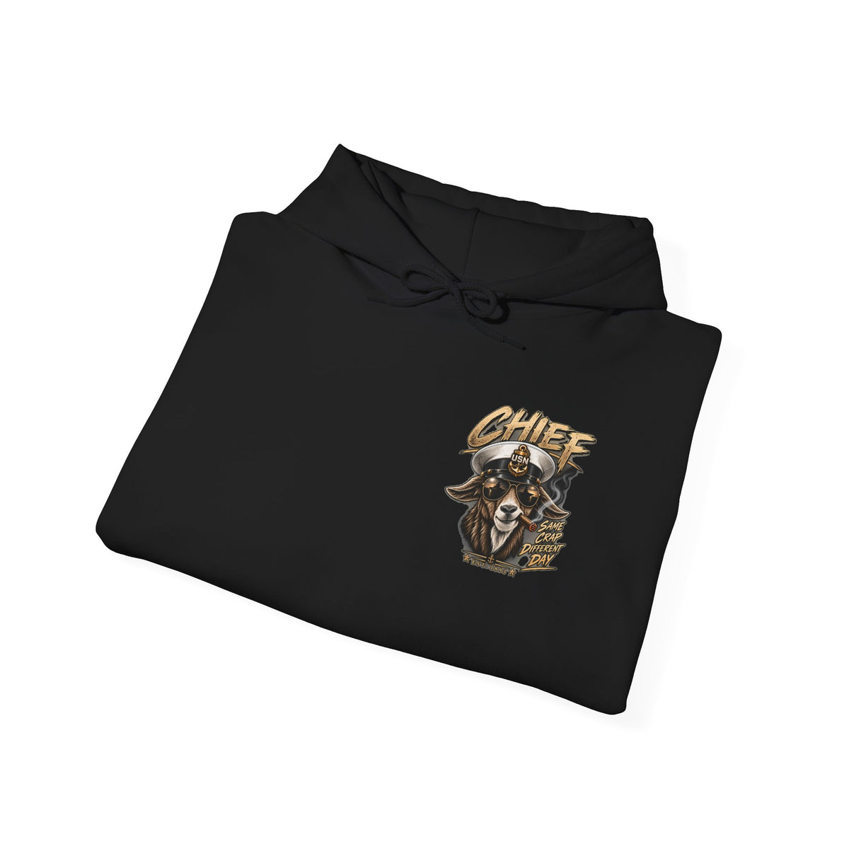 Chief Goat Locker Hoodie — Vintage Ram Skull Graphic Sweatshirt