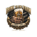 Drink to the Foam USN Chief Life Sticker — Navy Veteran Beer Sticker