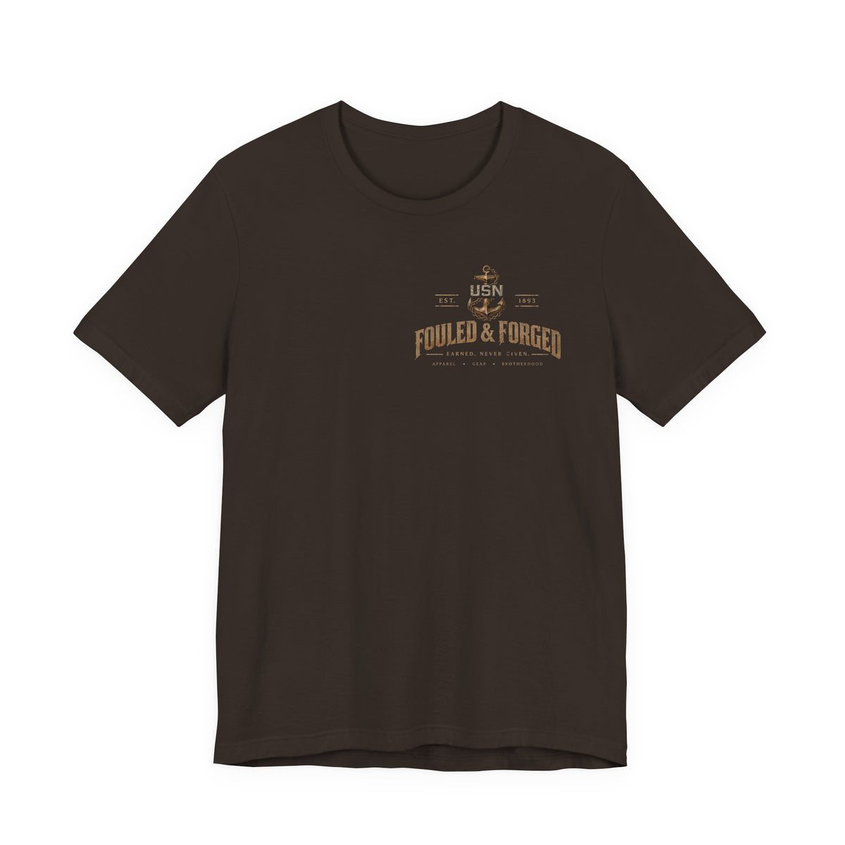 USN Chiefs T-Shirt — "Calm Seas Don't Forge Chiefs" Navy Veteran Tee