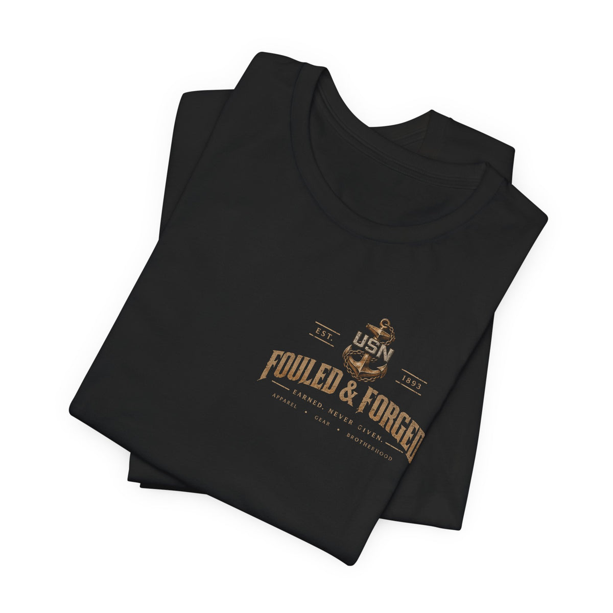 USN Chiefs T-Shirt — "Calm Seas Don't Forge Chiefs" Navy Veteran Tee