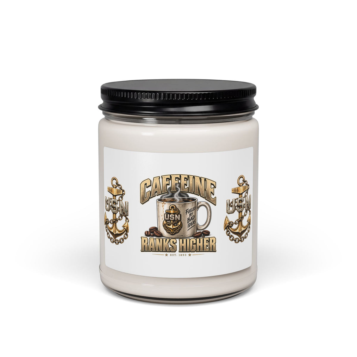 USN Caffeine Ranks Higher - 9oz Scented Soy Candle