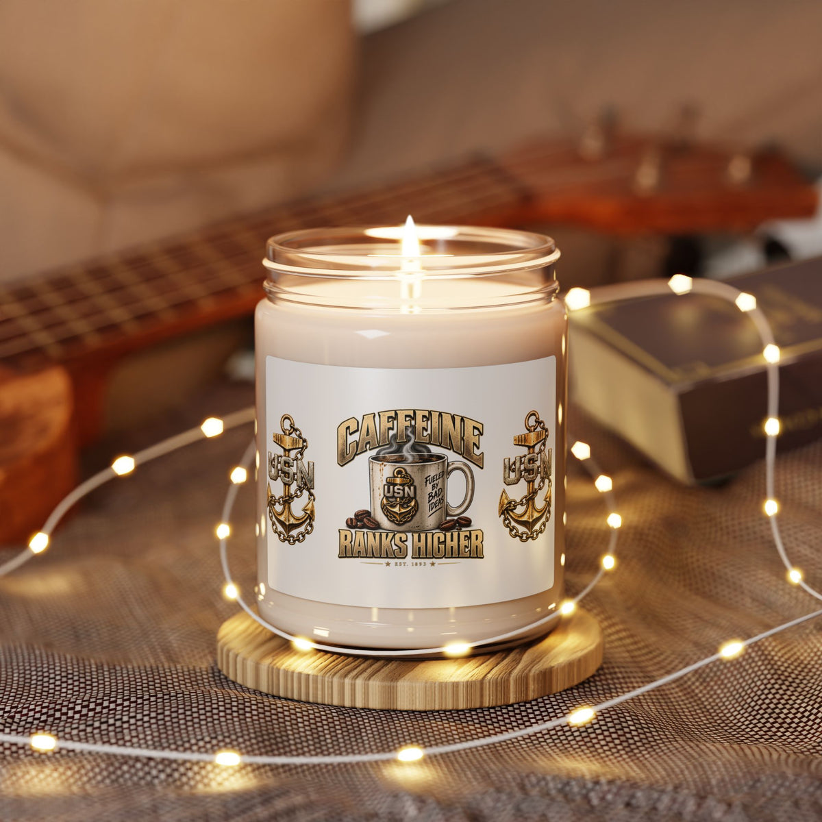 USN Caffeine Ranks Higher - 9oz Scented Soy Candle