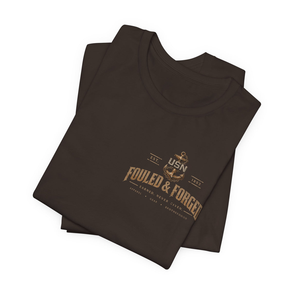 USN Chiefs T-Shirt — "Calm Seas Don't Forge Chiefs" Navy Veteran Tee