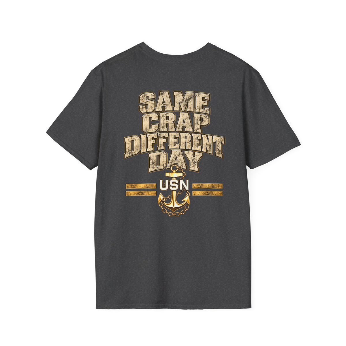 Different Day (Rick Rolled) USN T-Shirt — Navy Humor Tee with Anchor Emblem