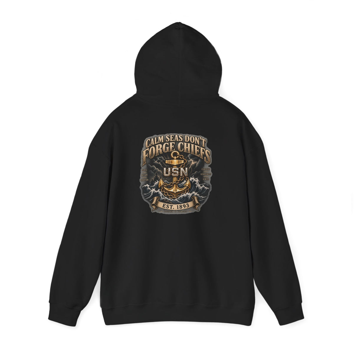 Navy Chief USN Hoodie — "Calm Don’t Forget Chiefs" Veteran Tribute Sweatshirt