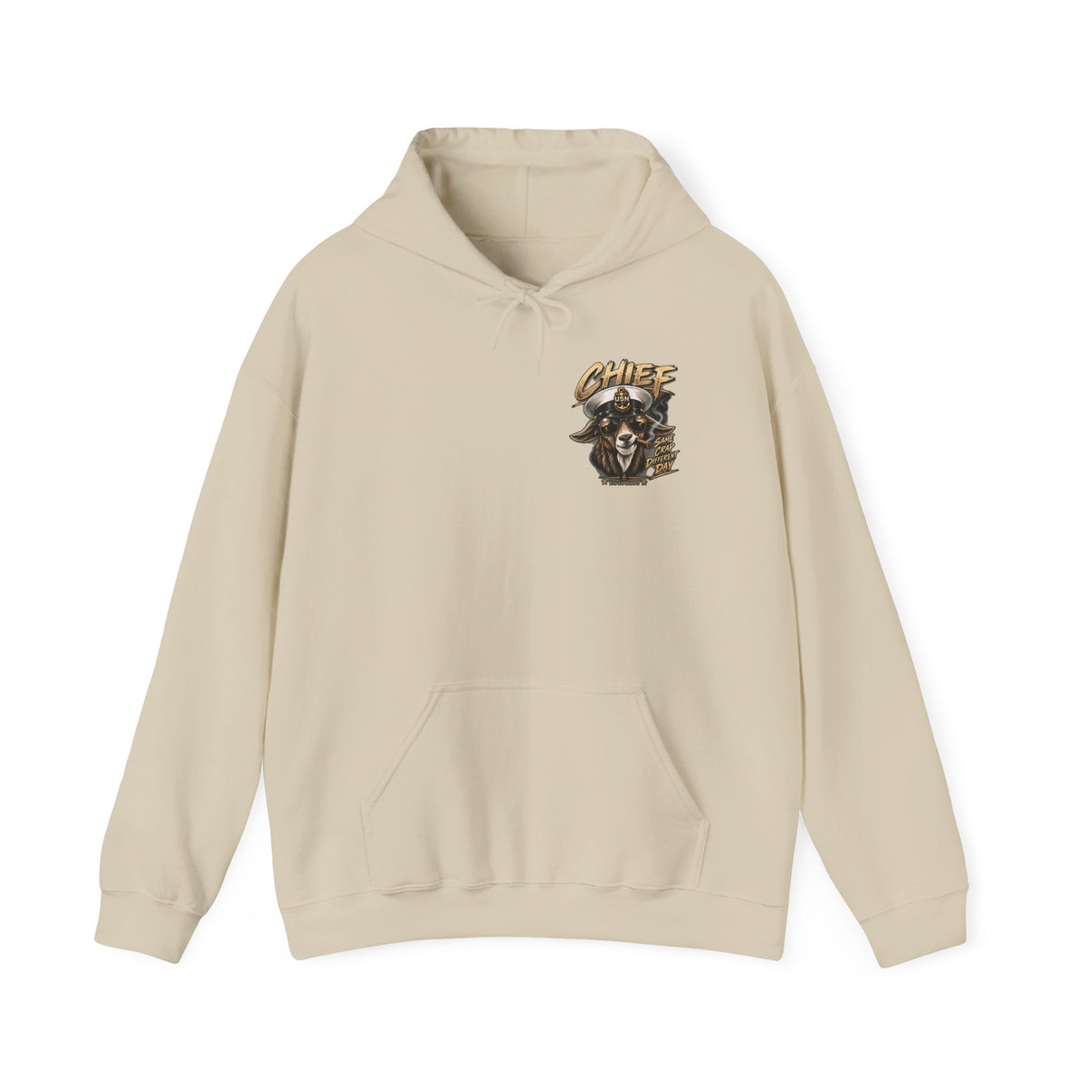 Chief Goat Locker Hoodie — Vintage Ram Skull Graphic Sweatshirt