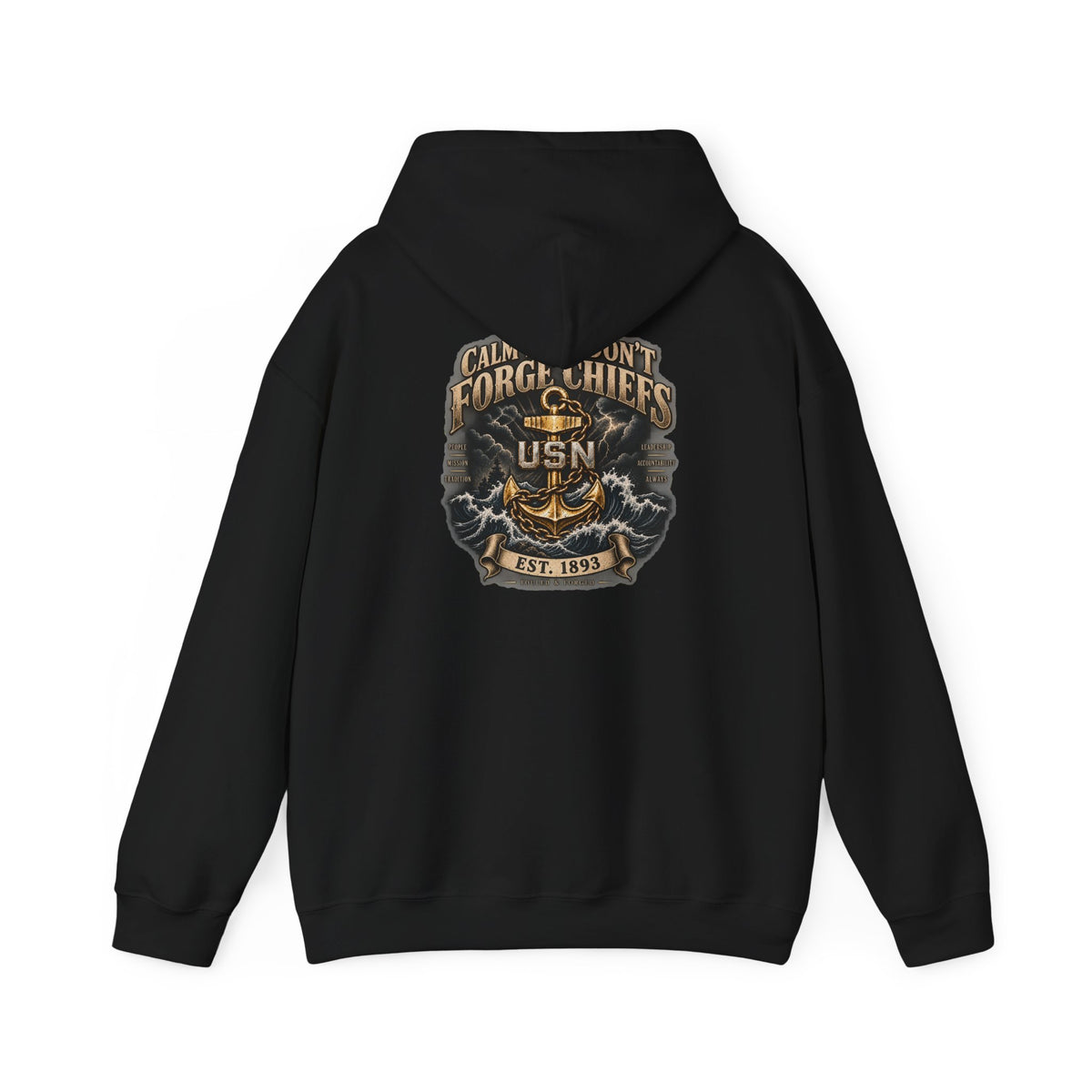 Navy Chief USN Hoodie — "Calm Don’t Forget Chiefs" Veteran Tribute Sweatshirt