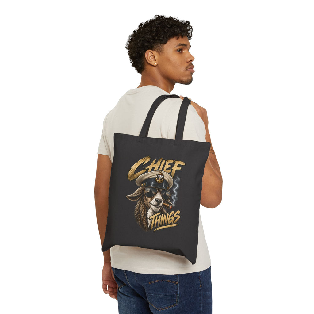 Nautical Anchor Canvas Tote — Captain’s Wheel & Anchors Cotton Beach Bag