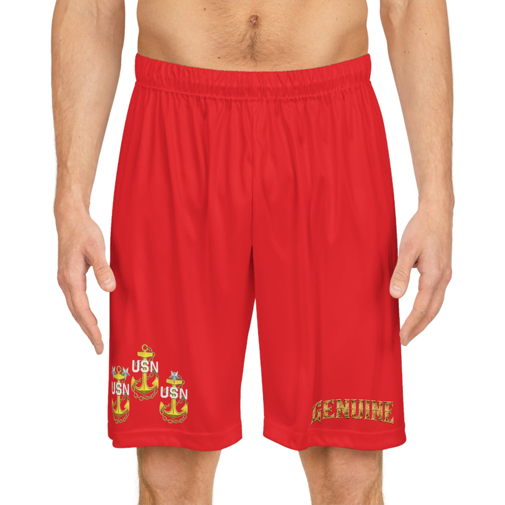 Genuine USN Anchor Basketball Shorts — Military-Inspired Athletic AOP Shorts