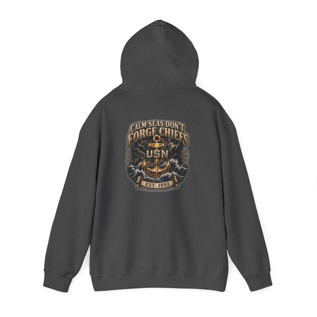 Navy Chief USN Hoodie — "Calm Don’t Forget Chiefs" Veteran Tribute Sweatshirt