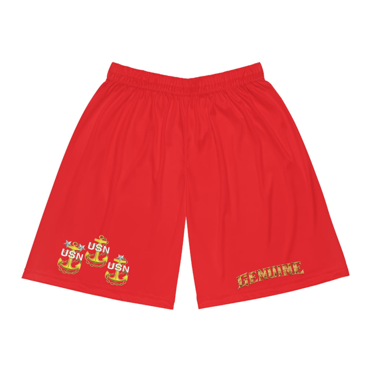 Genuine USN Anchor Basketball Shorts — Military-Inspired Athletic AOP Shorts