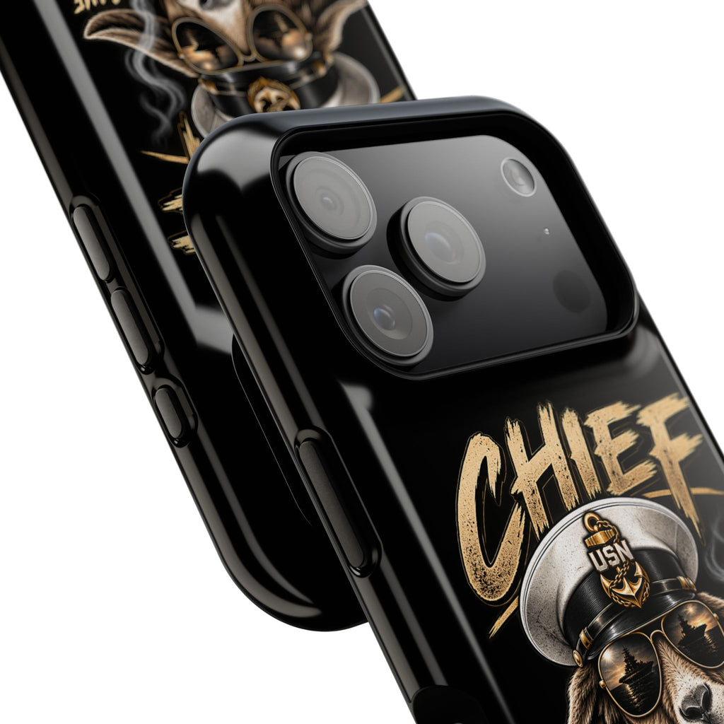 Phone Case — 'Chief' Goat Pilot Design, Magnetic Impact-Resistant Case