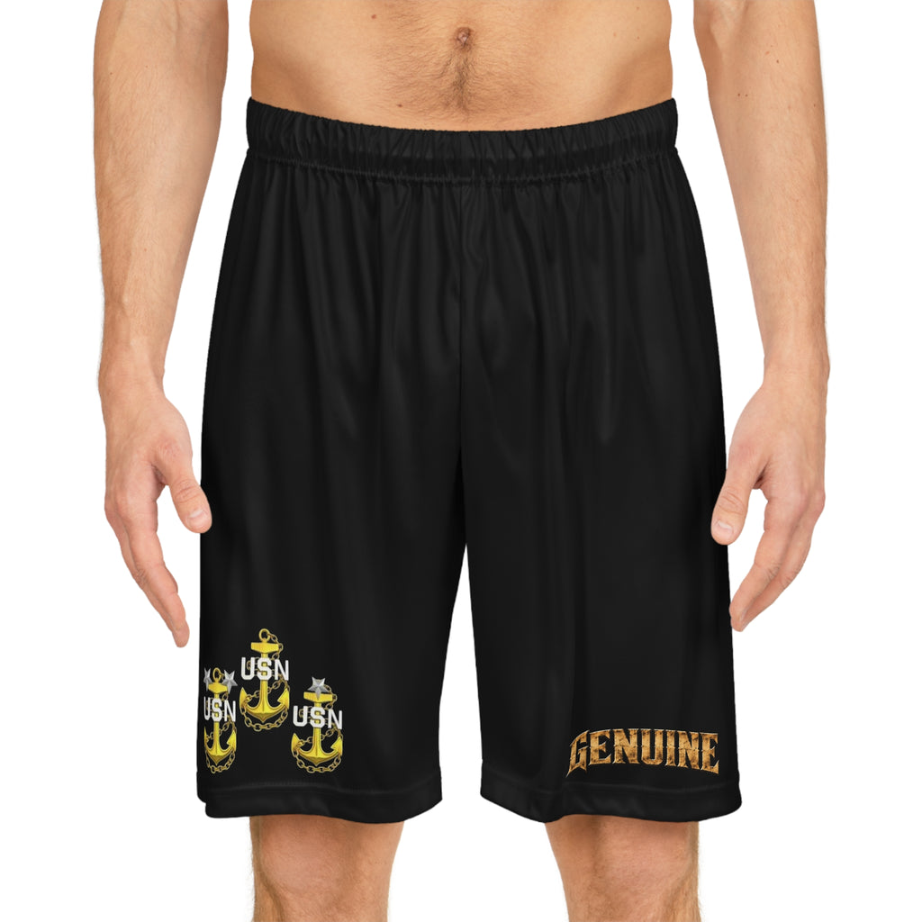 Genuine USN Anchor Basketball Shorts — Military-Inspired Athletic AOP Shorts