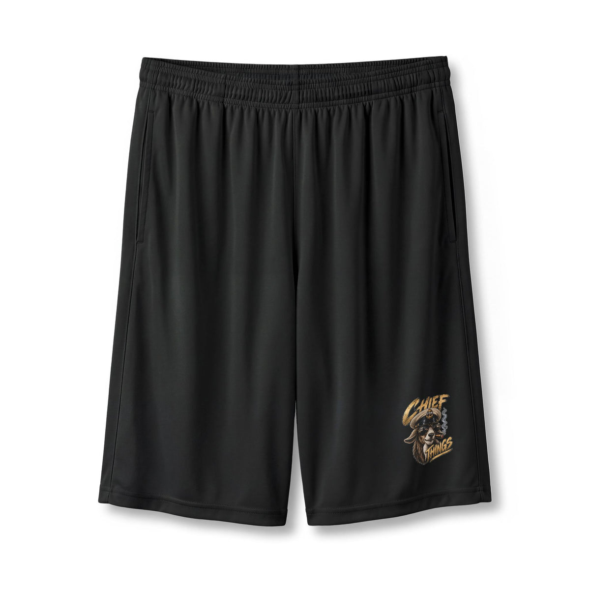 Athletic Pocket Shorts — 'Cave Wolves' Graphic 7" Performance Shorts