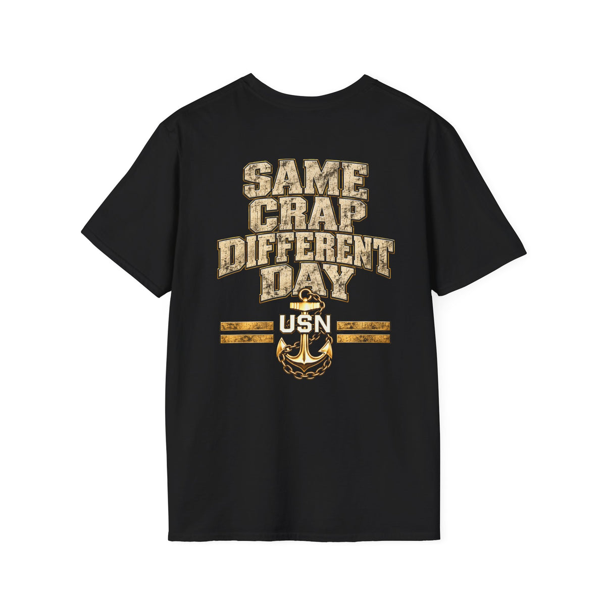 Different Day (Rick Rolled) USN T-Shirt — Navy Humor Tee with Anchor Emblem