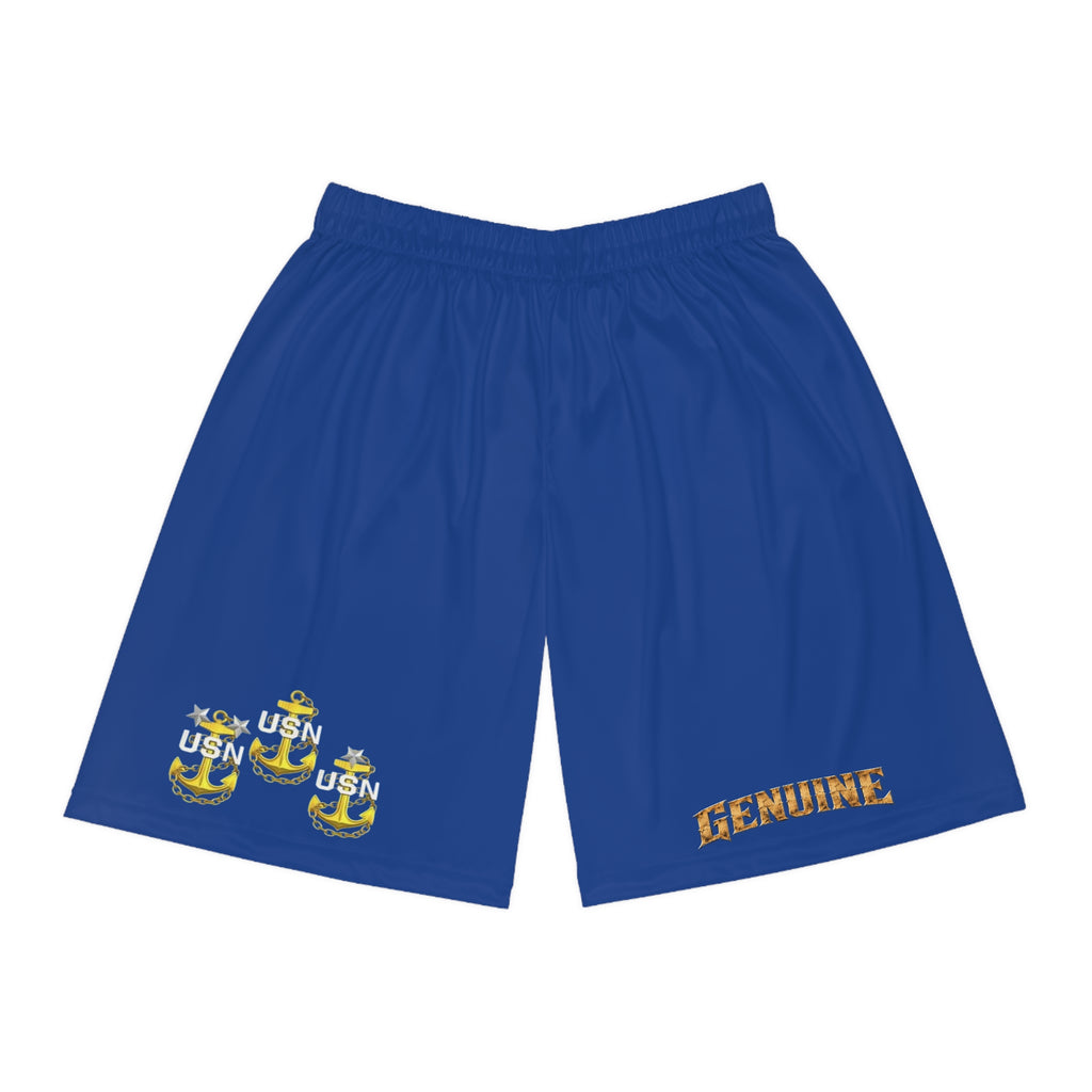 Genuine USN Anchor Basketball Shorts — Military-Inspired Athletic AOP Shorts