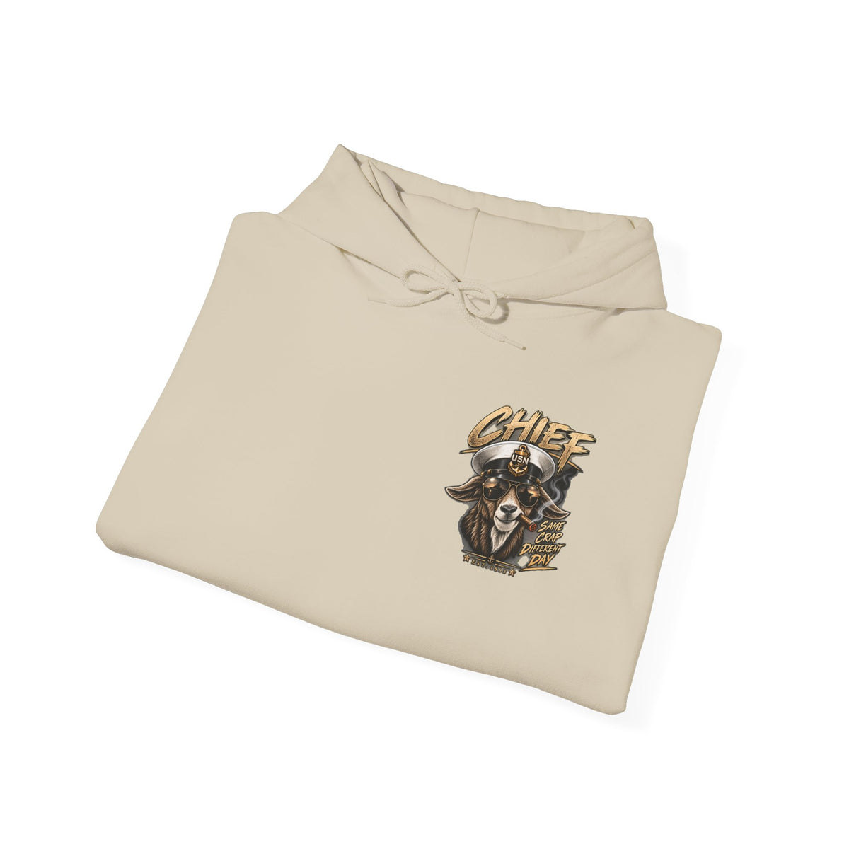 Chief Goat Locker Hoodie — Vintage Ram Skull Graphic Sweatshirt