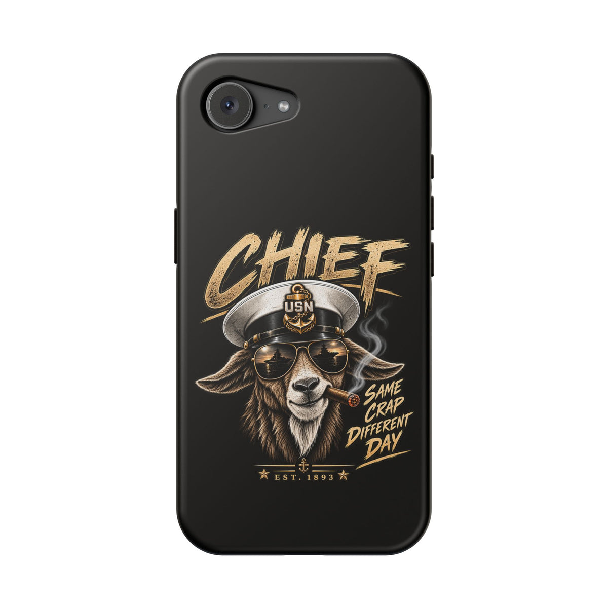 Phone Case — 'Chief' Goat Pilot Design, Magnetic Impact-Resistant Case