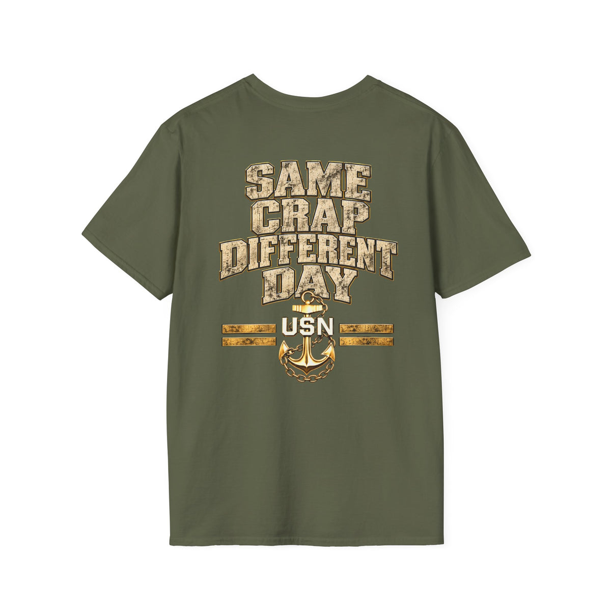 Different Day (Rick Rolled) USN T-Shirt — Navy Humor Tee with Anchor Emblem