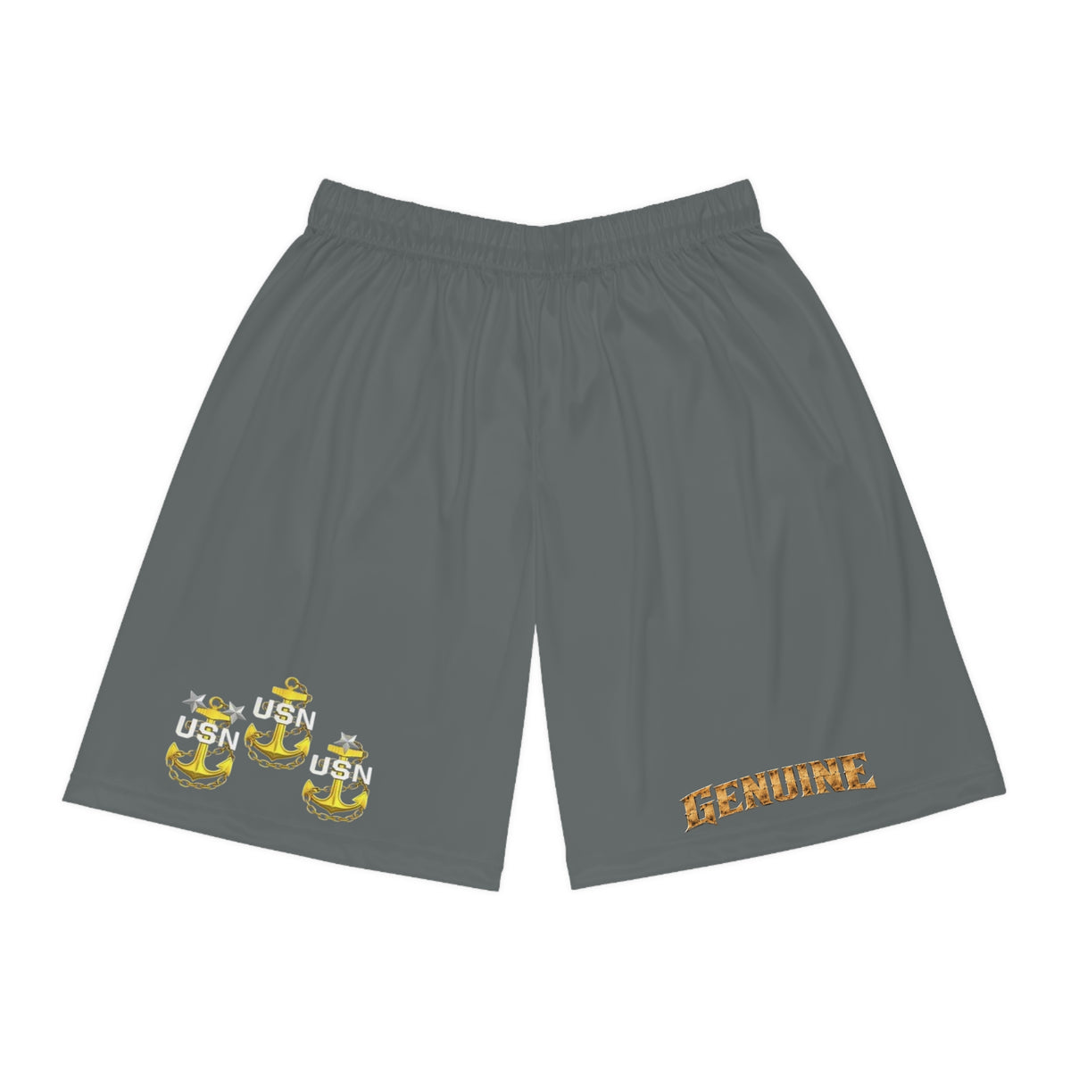 Genuine USN Anchor Basketball Shorts — Military-Inspired Athletic AOP Shorts
