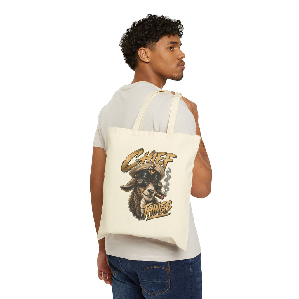 Nautical Anchor Canvas Tote — Captain’s Wheel & Anchors Cotton Beach Bag