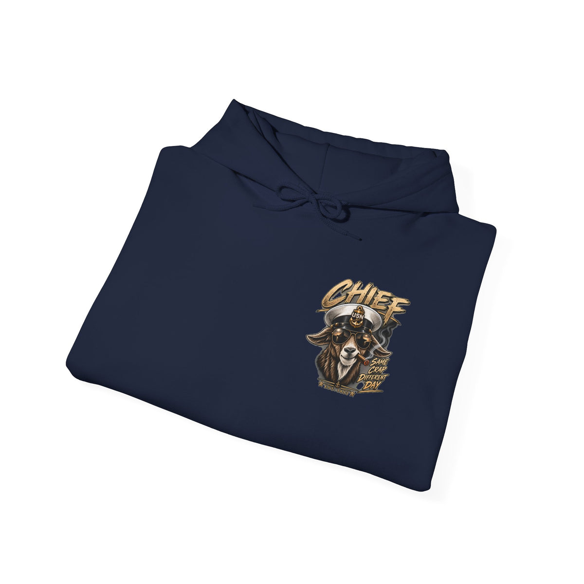 Chief Goat Locker Hoodie — Vintage Ram Skull Graphic Sweatshirt