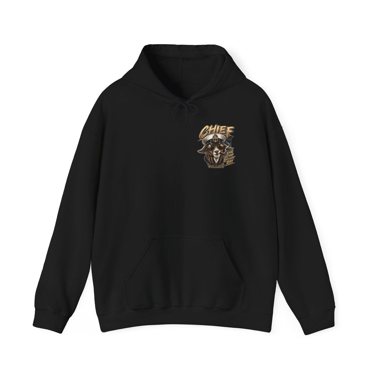 Chief Goat Locker Hoodie — Vintage Ram Skull Graphic Sweatshirt