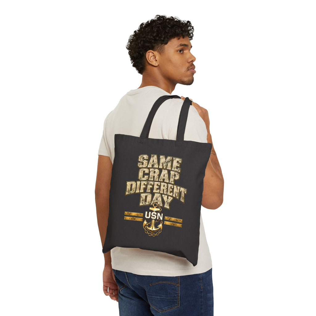 Nautical Anchor Canvas Tote — Captain’s Wheel & Anchors Cotton Beach Bag