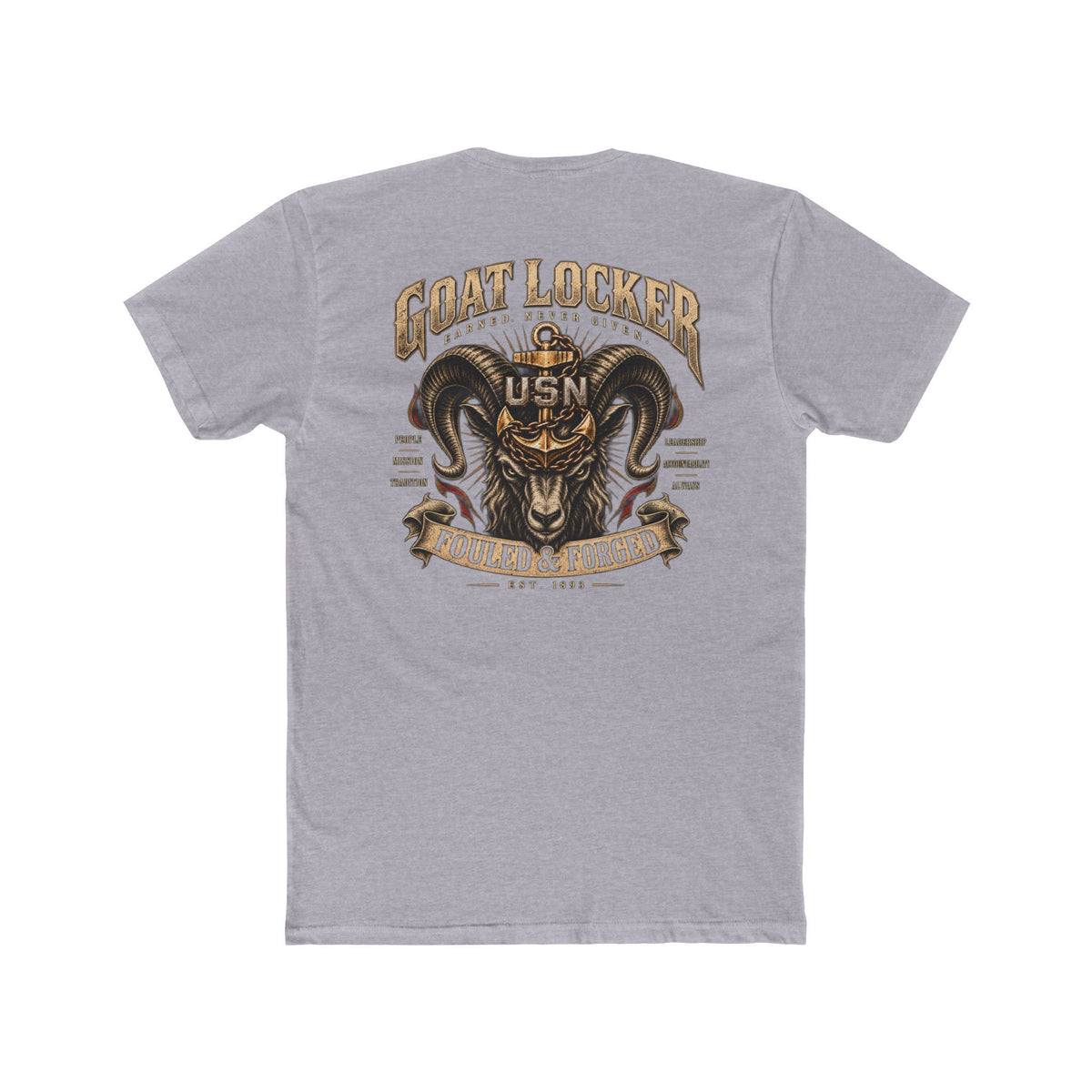 Goat Locker USN T-Shirt — Navy Devil Ram Graphic "Goat Locker" Tee
