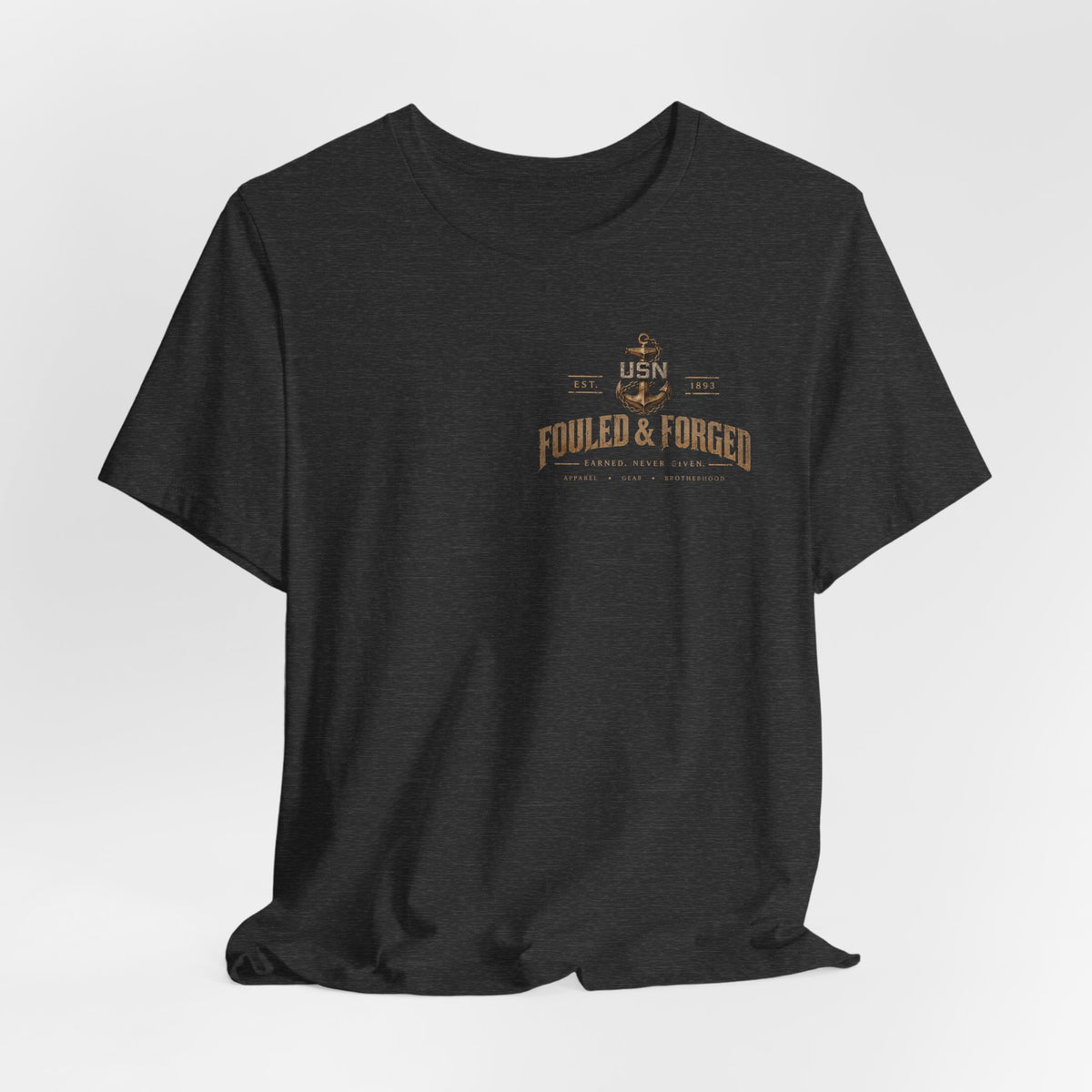 USN Chiefs T-Shirt — "Calm Seas Don't Forge Chiefs" Navy Veteran Tee