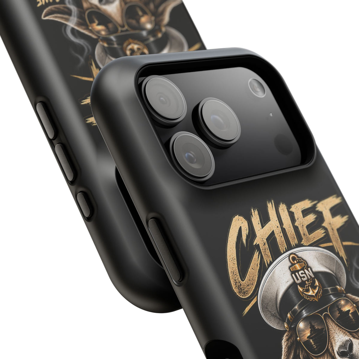 Phone Case — 'Chief' Goat Pilot Design, Magnetic Impact-Resistant Case