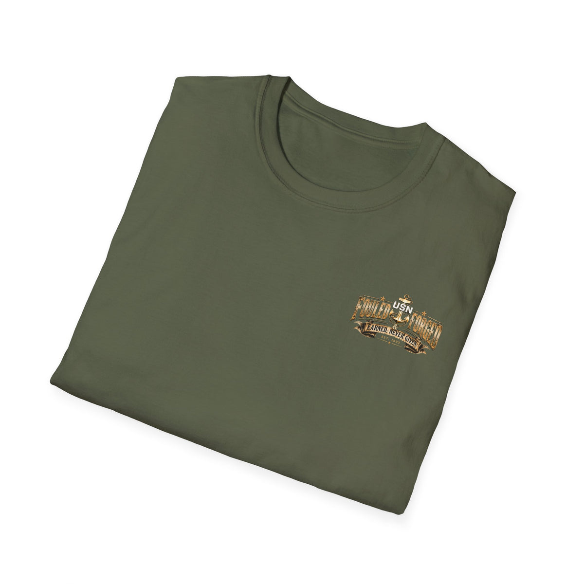 USN Chief Anchor T-Shirt — "Genuine" Navy Chiefs Veteran Tee