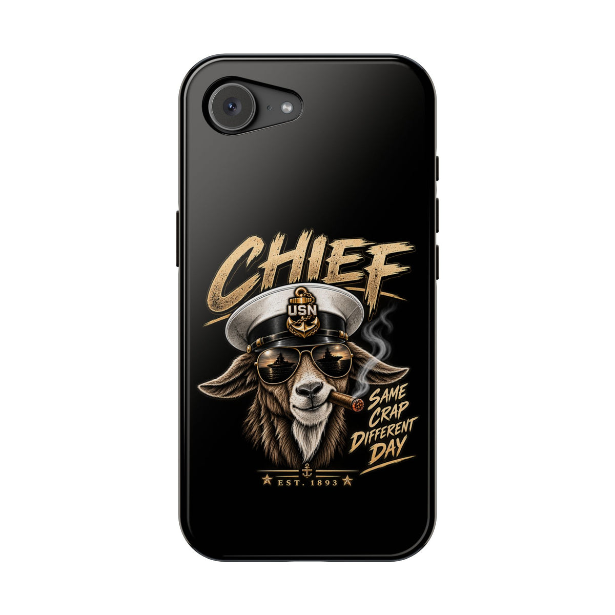 Phone Case — 'Chief' Goat Pilot Design, Magnetic Impact-Resistant Case
