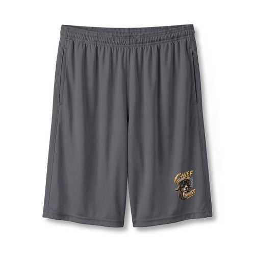Athletic Pocket Shorts — 'Cave Wolves' Graphic 7" Performance Shorts
