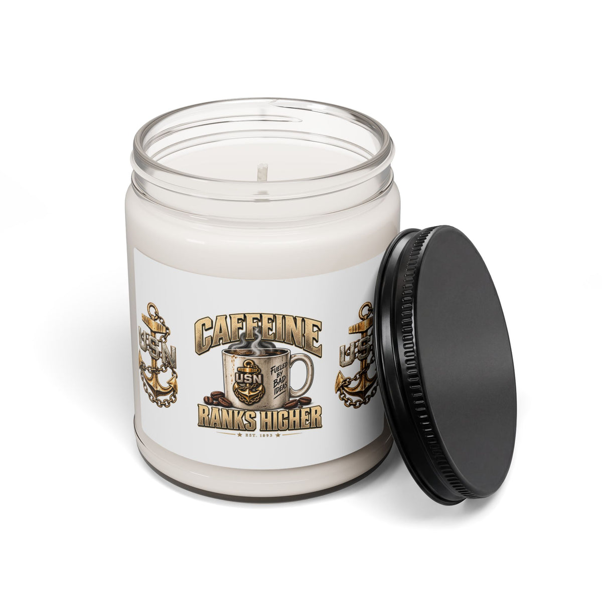 USN Caffeine Ranks Higher - 9oz Scented Soy Candle